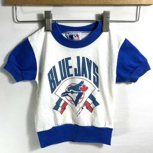 ■ 子供用 90s 90年代 ビンテージ MLB Toronto Blue Jays ブルージェイズ リブ付き 半袖 Tシャツ サイズ2T 白 ベビー服 野球 メジャー ■ 