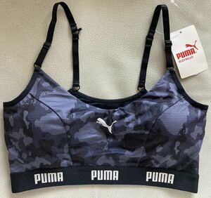 ★新品★puma　プーマ　クロ　プリント　スポーツブラ　　ハーフトップ　Lサイズ★