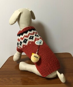 新品 手編みランド♪　犬服　小型犬用　ロピセーター （小型犬　M寸）ヨークシャーテリア、マルチーズ等　Dー010