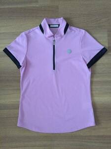美品☆Heal Creek ヒールクリーク ピンク＆ネイビー　半袖ポロシャツ サイズ40