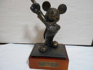 ★ミッキーマウス　ブロンズ像　オルゴール置物　オブジェ第一生命　非売品35㎝　ディズニー飾り物　ゆうパック80サイズ