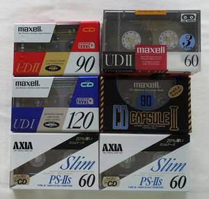 CT-G64■生カセットテープ 8本　maxell UDⅠ UDⅡ CAPSULEⅡ　AXIA PS-ⅡS 60分 90分 120分　新品■