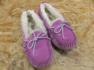 UGG アグ モカシン アンスレー スリッポン ボア シューズ 靴 パープル サイズ20cm キッズ