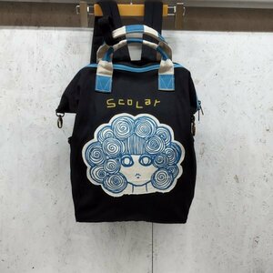 Z1032 ScoLar スカラー リュック ブラック ボーダー コンビ 2WAY バッグ BAG デイパック ロゴ スカラ子 トート カバン インパクト