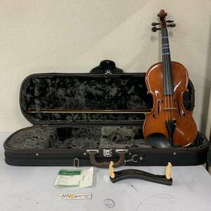 【P-4】 Suzuki No.500 バイオリン 付属品付 弦切れ 痕跡あり ステッカー貼られ スズキ 中古品 1865-156