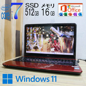 ★中古PC 最上級4コアi7！新品SSD512GB メモリ16GB★LS550/J Core i7-3632QM Webカメラ Win11 MS Office2019 Home&Business★P69098