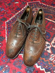 OLD EDWARD GREEN LEATHER WING TIP MADE IN ENGLAND/オールドエドワードグリーンウィングチップシューズ 6 1/2 D