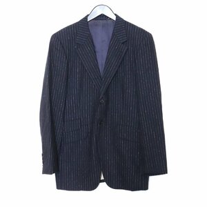 PAUL SMITH LONDON カシミヤ混 ウールジャケット ストライプ ネイビー Lサイズ PS-9368 ポールスミスロンドン