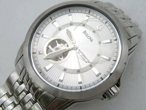 1円◆稼働◆ ブローバ C877597A シルバー 自動巻き メンズ 腕時計 N19704