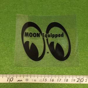 MOON Equipped Eyeshape Die Cut ステッカー 抜きデカール シール 黒 左向き 転写式 ふち無し mooneyes moon eyes ムーンアイズ ダイカット