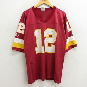 XL/古着 スターター 半袖 ビンテージ フットボール Tシャツ メンズ 90s NFL ワシントンレッドスキンズ ガスファーロット 12 メッシュ地