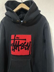 stussyステューシー×チャンピオン黒リバースパーカーSビンテージ