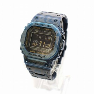 CASIO G-SHOCK 腕時計 電波ソーラー スクエア カモフラ ショックレジスト Bluetooth対応 フルメタル 青 ブルー GMW-B5000