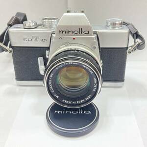 ② Minolta ミノルタ SRT 101 一眼レフカメラ フィルムカメラ/MC ROKKOR-PF 1:1.7 f=55mm レンズ シャッターOK 現状品