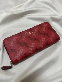 【美品】COACH コーチ　長財布　馬車柄　レッド　F87926