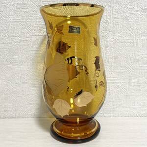 チェコ共和国 Egermann エーゲルマン 金彩 花瓶 ボヘミア