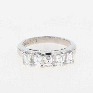 メレダイヤ デザインリング プラチナ 指輪 リング 7.5号 Pt900 ダイヤモンド レディース 【中古】
