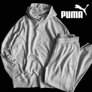 US/S 日本M相当 大きめ 春物◆未使用 PUMA プーマ リラックスフィット 上下 スウェット パーカー スウェットパンツ セットアップ 