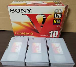 ●SONY ソニー●VHS テープ●10T120VL●120分(標準モード)●3倍モード6時間●新品未使用3本セット販売