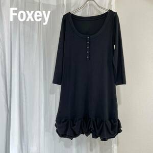 FOXEY NEW YORK フォクシーニューヨーク　ドレス　ワンピース　フリル　スプラッシュヘム　長袖