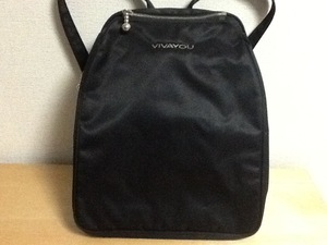 VIVAYOU ビバユー デイパック リュックサック ナイロン製 2層式 ブラック 透明 クリアポケット