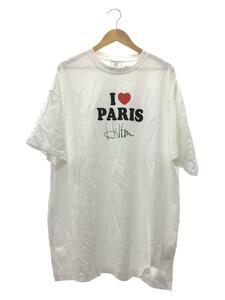 VETEMENTS◆Tシャツ/S/コットン/WHT/総柄/SS20TR248/20ss I Love Paris Tee