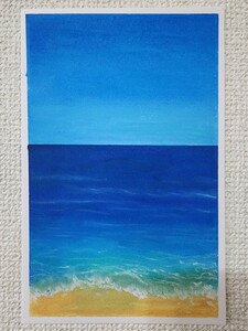 パステル画　海の絵　風景画