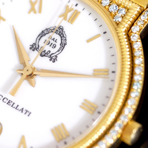 B8241【BUCCELLATI】ブチェラッティー 純正ダイヤモンド 最高級18金無垢セレブリティメンズQZ