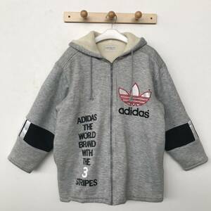 90s～00s adidas ASC-6101 アディダス デサント製 キルティング＆ボア裏地 フルジップ厚手スウェットパーカー 美品 size 150