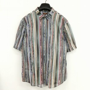 ポールスミスコレクション PAUL SMITH COLLECTION 美品 マルチ ストライプ ショートスリーブ シャツ 総柄 半袖 XL メンズ