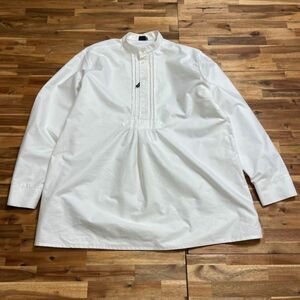 フィッシャーマンシャツ系　白ホワイト　サイズ2ＸＬ　奇麗です　メンズ　古着