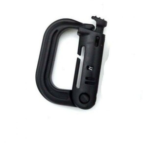 Grimloc Carabiner (カラビナ) BLACK モールシステムに対応 汎用カラビナ グリ ムロックのDリング (Z58)