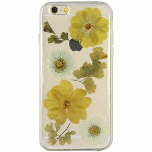 即決・送料込) がうがう! iPhone6s/6 Dried Flower TPU Yellow & White ドライフラワーインやわらかTPUクリアケース イエロー&ホワイト
