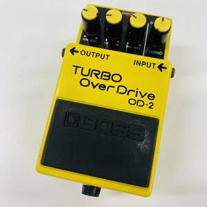 M289-Z12-295 BOSS ボス TURBO Over Drive ターボオーバードライブ OD-2 エフェクター 本体 イエローカラー サウンド ギター 音響機器 ②