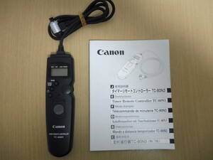 「603444/T3C」 Canon キャノン TC-80N3 タイマーリモートコントローラー レリーズ 説明書付き 中古 現状品 通電確認済