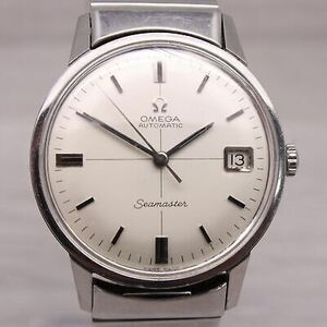 Vintage 1966 Omega Seamaster 34mm Men Automatic Watch 166.002 560 Crosshair Dial 海外 即決