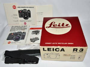 ライカ　LEITZ 　LEICA R3　元箱とストラップと書類