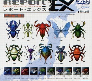 ★　激レア 希少　ガチャ　レポート-エックス ファイル 01　昆虫　(全10種フルコンプセット+おまけ6個)　★