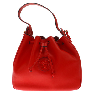 VERSACE ヴェルサーチ LA MEDUSA BUCKET Bag 1003013 DVIT2T メデューサ バケット レザーショルダーバッグ レッド