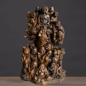 新品★精密雕刻 沈香木彫刻 十八羅漢 仏像 美術品 置物