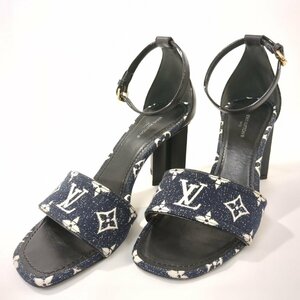 LOUIS VUITTON ルイ・ヴィトン シルエットライン サンダル モノグラム デニム サイズ 36 23cm 夏 シューズ 靴 フット 箱 保存袋あり