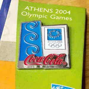 【即決】 ATHENS2004 OlympicGames 2004年アテネ五輪 コカコーラオリジナルピンバッジ 非売品 中古 オリンピックグッズ ノベルティ