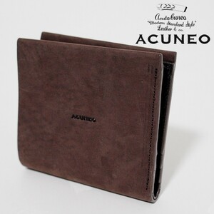 新品 ACUNEO アクネオ COTTONシリーズ レザー二つ折り財布　Ｋ3321