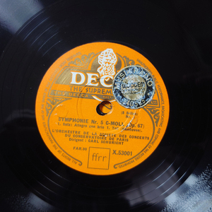 独Decca X.53001/4　ベートーヴェン「運命」　シューリヒト　パリ音楽院管