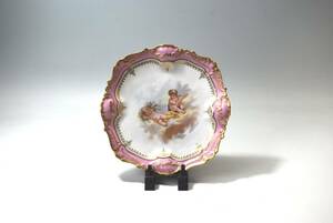 西洋 セーブル エンジェル 金彩 プレート 1846年 絵皿 飾り皿