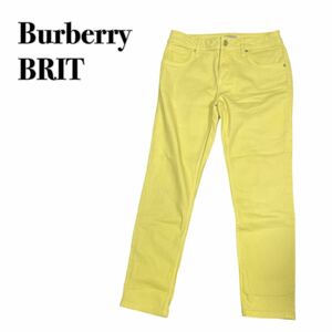 Burberry BRIT バーバリーブリット スキニーパンツストレッチ 伸縮性 黄色 ノバチェック 29 M
