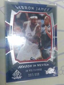 】UD 2004-05 SP Game Used】№158/LeBron James●999枚限定 Season in review