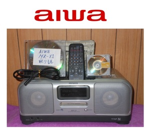 『送料無料です』◆AIWA アイワ MR-X1 グッドデザイン賞ラジカセ◆ラジオ番組⇒MD録音し再生OK◆MD 取説 リモコン付き◆CD不良