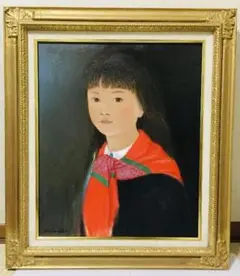赤いスカーフ　油絵　F8（455×380mm）