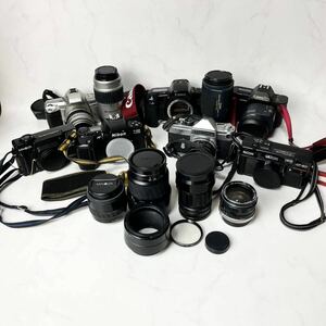 PENTAX CANON Nikon RICOH F-601 eos10qd T80 MZ-60 など 1眼レフ フィルム カメラ レンズ レトロ 部品 大量 まとめ セット 動作未確認